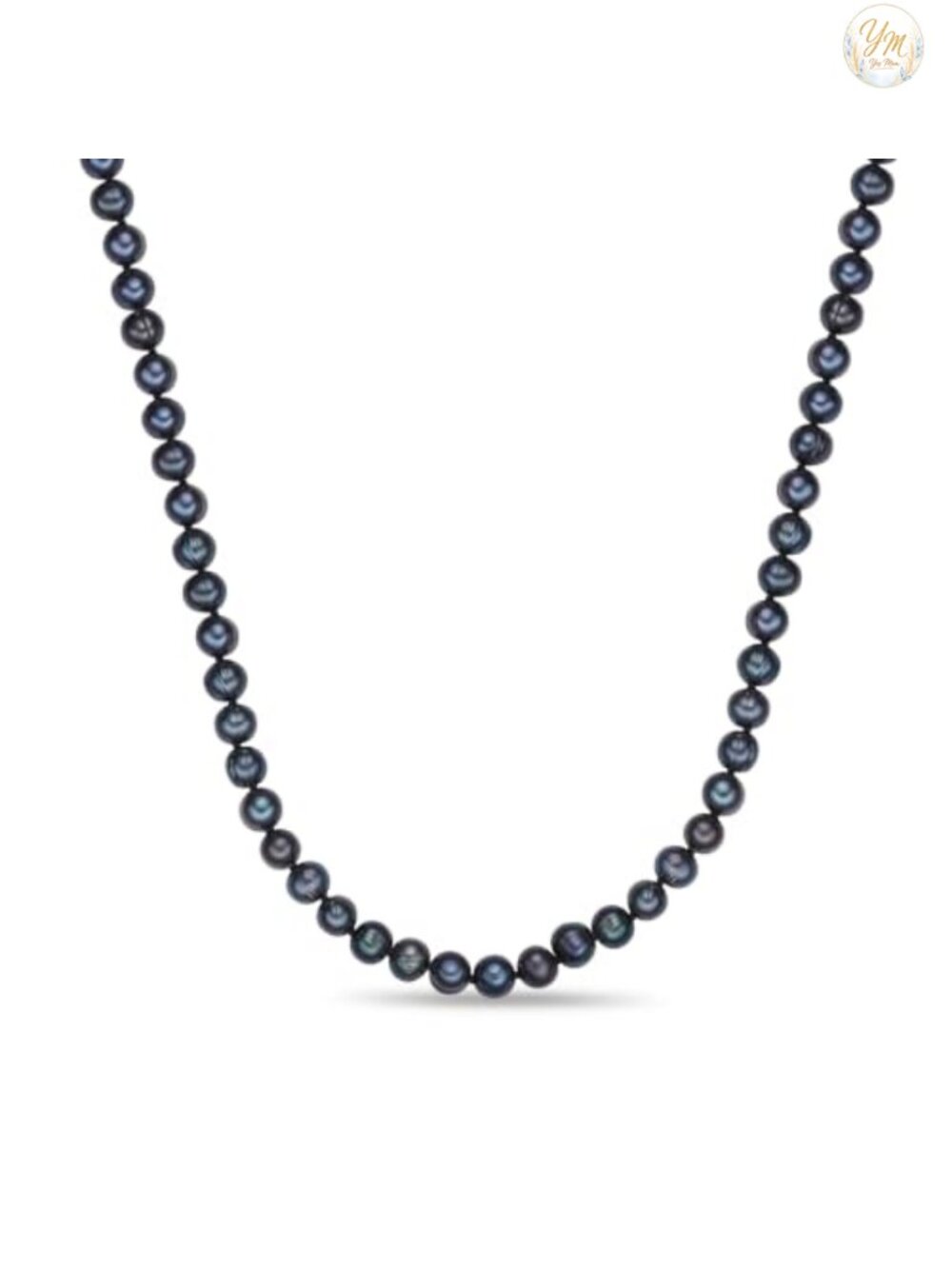 Lavari Jewelers Black Pearl Necklace in 925 Sterling Silver 36 Inches Long with